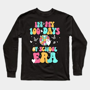 In My 100 Days Of School Era Student Teacher Groovy Long Sleeve T-Shirt